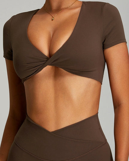 ZASUWA Female Twist Hollow Out Short Sleeves