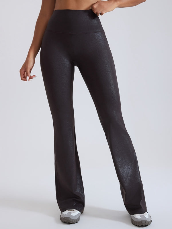 ZASUWA Female Faux Leather Flare Leggings