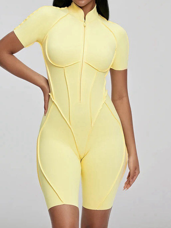 ZASUWA Female Sexy Backless Zipper Scrunch Bum Jumpsuit