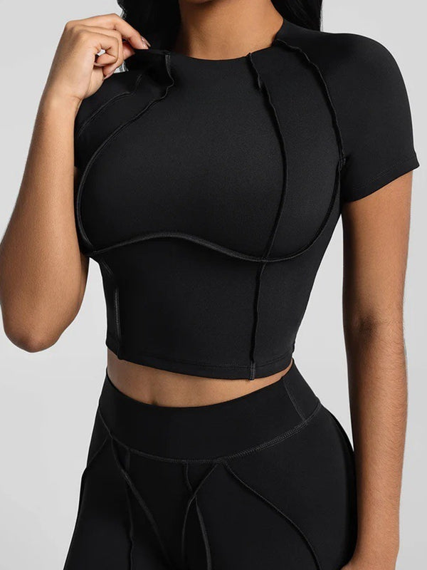 ZASUWA Female Super Stylish&Sexy Stitch Performance Short Sleeves