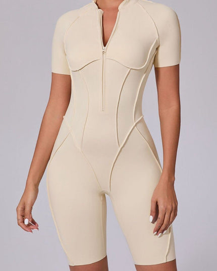 ZASUWA Female Sexy Backless Zipper Scrunch Bum Jumpsuit