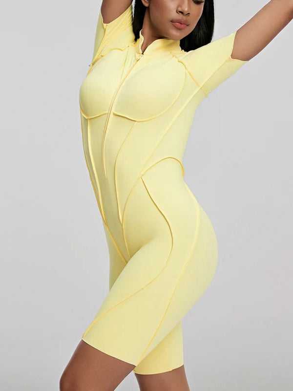 ZASUWA Female Sexy Backless Zipper Scrunch Bum Jumpsuit