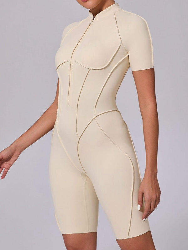 ZASUWA Female Sexy Backless Zipper Scrunch Bum Jumpsuit