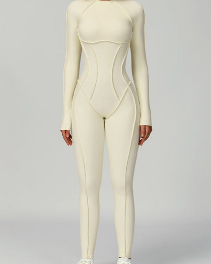 ZASUWA Female Heart Backless Long Sleeves Jumpsuit