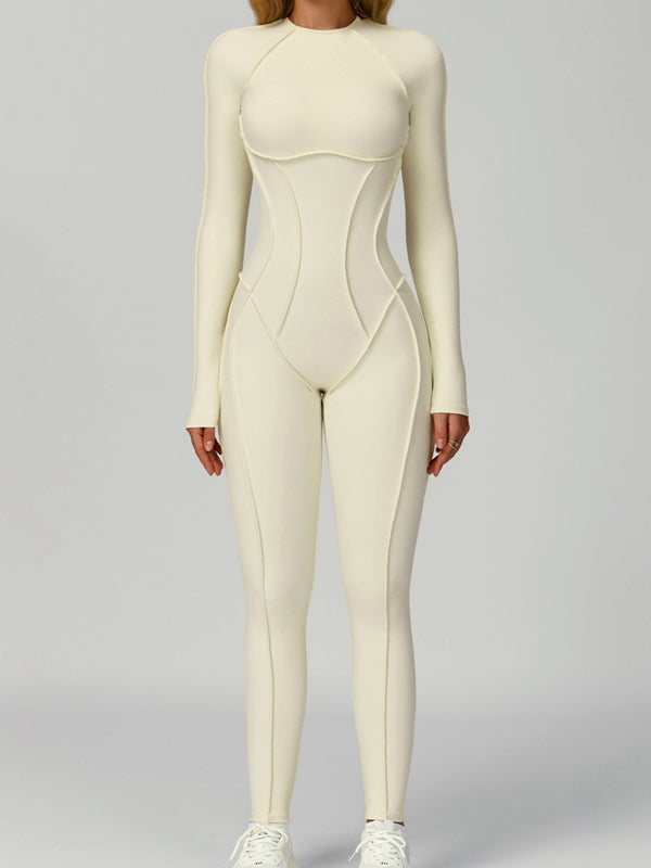 ZASUWA Female Heart Backless Long Sleeves Jumpsuit