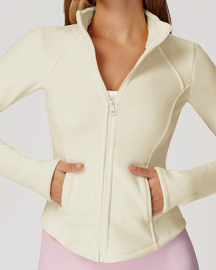 ZASUWA Female Pocket Zipper Fleece Jacket