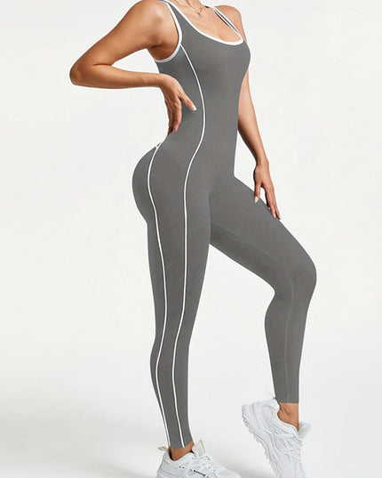 ZASUWA Female Backless Stripes Jumpsuit