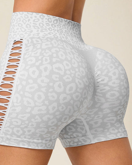 ZASUWA Female Leopard Print Hollow Out Hot Booty Shorts
