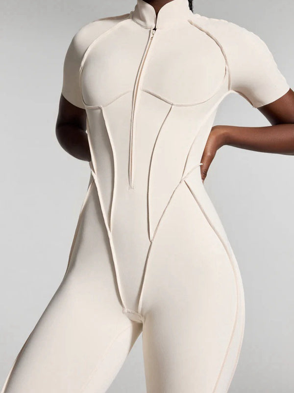 ZASUWA Female Sexy Backless Zipper Scrunch Bum Jumpsuit