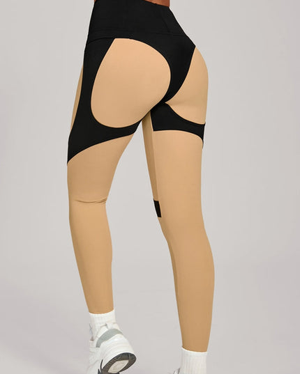 ZASUWA Female Contrast Color Push Up Yoga Leggings