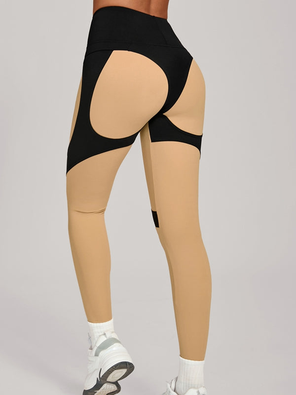 ZASUWA Female Contrast Color Push Up Yoga Leggings