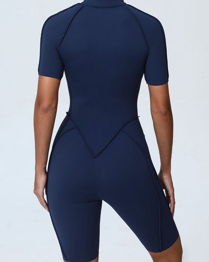 ZASUWA Female Sexy Zipper Booty Romper