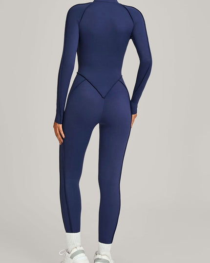 ZASUWA Female Sexy Zipper Stitch Performance Jumpsuit