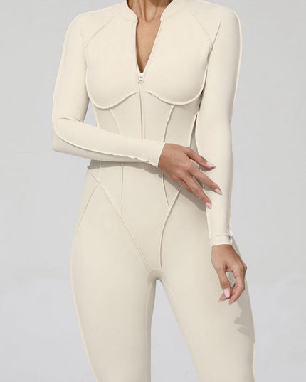 ZASUWA Female Sexy Backless Zipper Scrunch Bum Jumpsuit