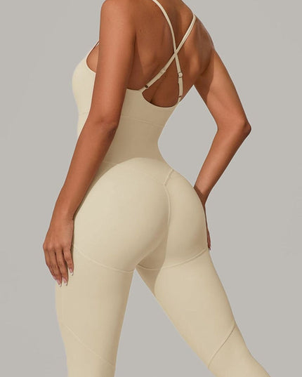 ZASUWA Female Sexy Cross Back Push-Up Jumpsuit