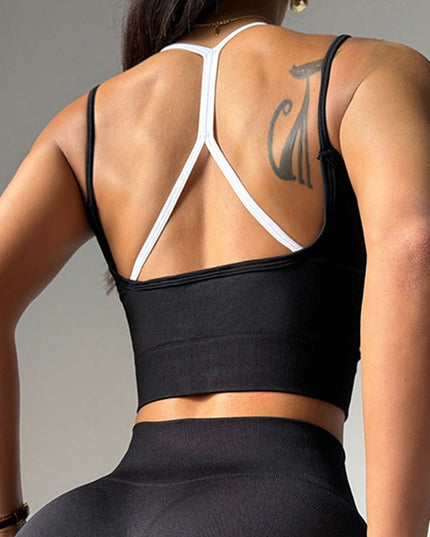 ZASUWA Female Contrast Color Cross Back Tank