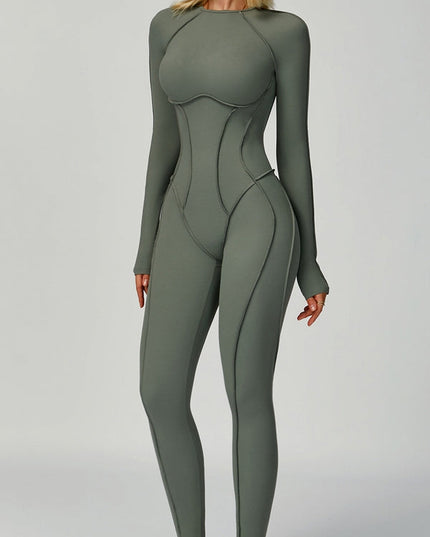 ZASUWA Female Heart Backless Long Sleeves Jumpsuit