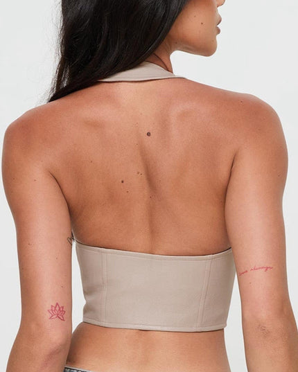 ZASUWA Female Faux Leather Corset Tank