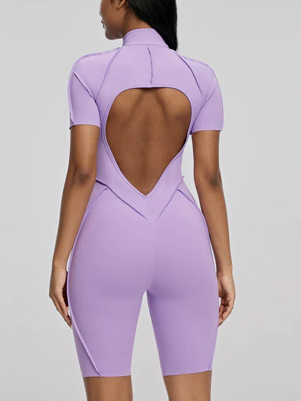 ZASUWA Female Sexy Backless Zipper Scrunch Bum Jumpsuit