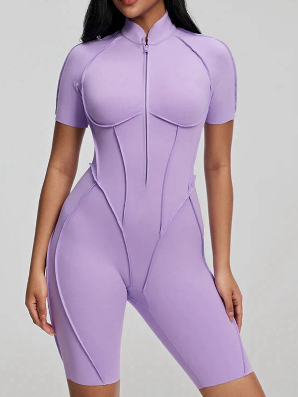 ZASUWA Female Sexy Backless Zipper Scrunch Bum Jumpsuit