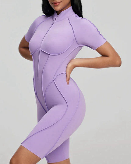 ZASUWA Female Sexy Backless Zipper Scrunch Bum Romper