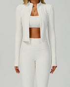 White / S / Leggings+Bras+Jacket