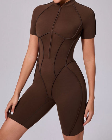 ZASUWA Female Sexy Backless Zipper Scrunch Bum Jumpsuit