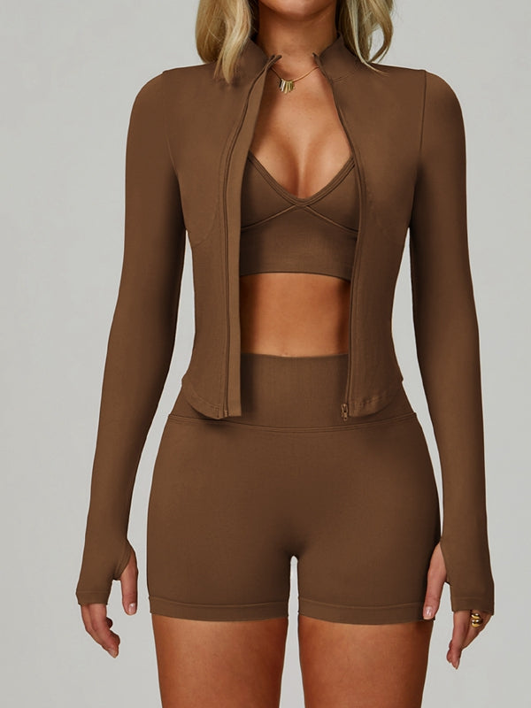 ZASUWA Female Deep V Back Seamless High-rise Leggings