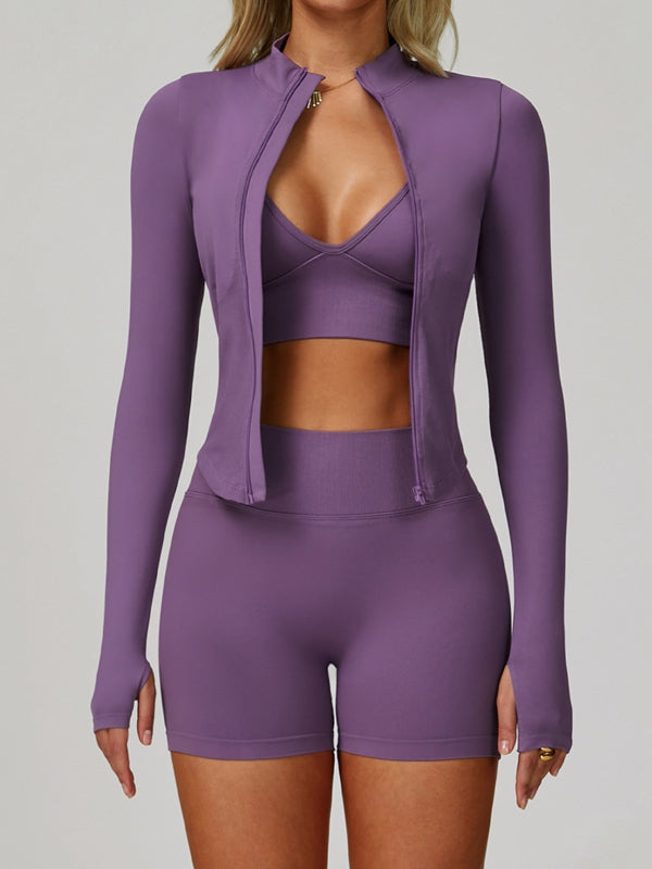ZASUWA Female Deep V Back Seamless High-rise Tracksuit