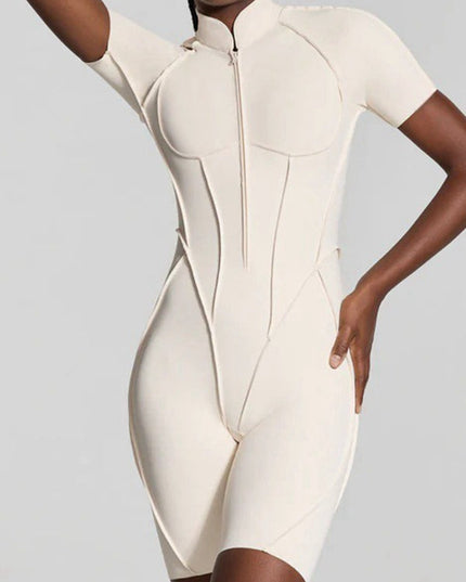 ZASUWA Female Sexy Backless Zipper Scrunch Bum Jumpsuit