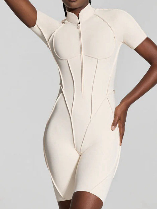 ZASUWA Female Sexy Backless Zipper Scrunch Bum Jumpsuit