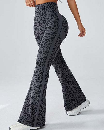 ZASUWA Female Seamless Leopard Print Flare Booty Leggings