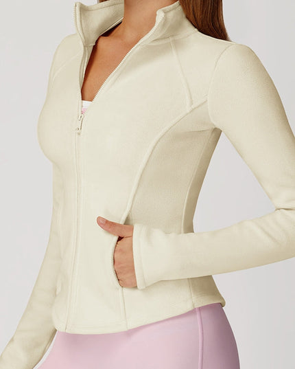 ZASUWA Female Pocket Zipper Fleece Jacket