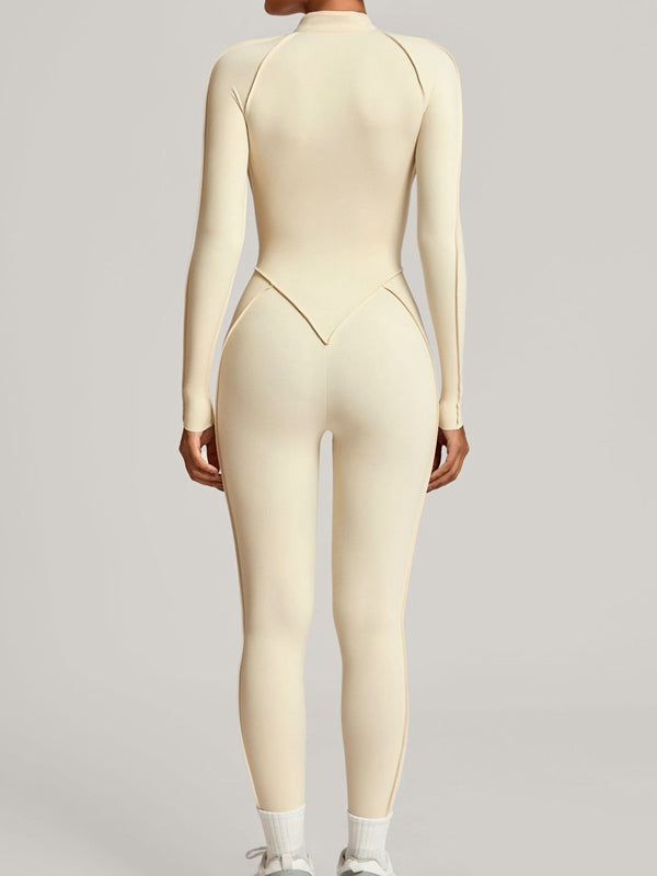 ZASUWA Female Sexy Zipper Stitch Performance Jumpsuit