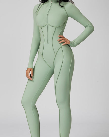 ZASUWA Female Sexy Zipper Stitch Performance Jumpsuit