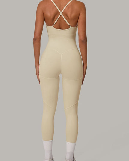 ZASUWA Female Sexy Cross Back Push-Up Jumpsuit