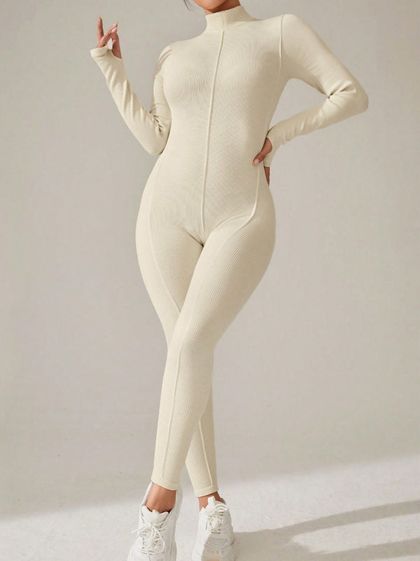 ZASUWA Female Sexy Zipper Stitch Jumpsuit