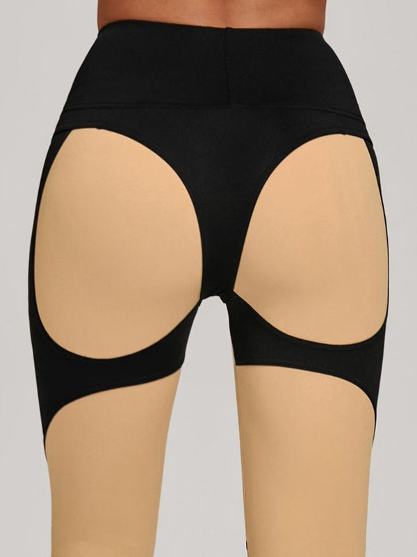 ZASUWA Female Contrast Color Push Up Yoga Leggings