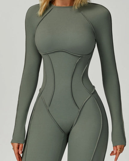 ZASUWA Female Heart Backless Long Sleeves Jumpsuit