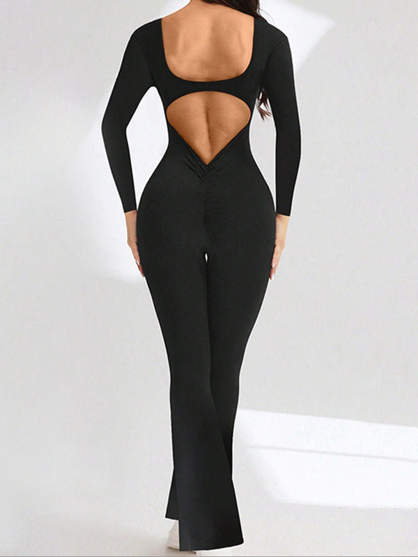 ZASUWA Female Long Sleeves Flare Jumpsuit