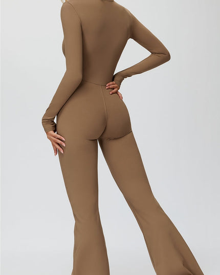 ZASUWA Female Fleece Zipper Flare Jumpsuit