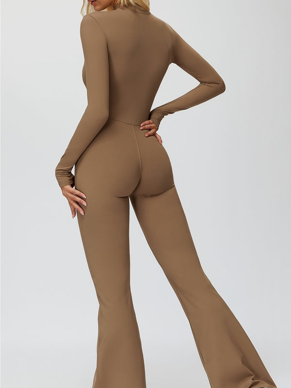 ZASUWA Female Fleece Zipper Flare Jumpsuit