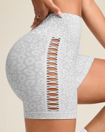 ZASUWA Female Leopard Print Hollow Out Hot Booty Shorts