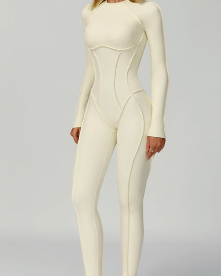 ZASUWA Female Heart Backless Long Sleeves Jumpsuit