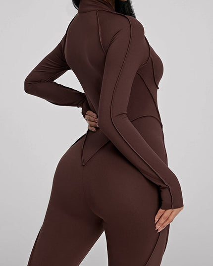 ZASUWA Female Sexy Zipper Stitch Performance Jumpsuit