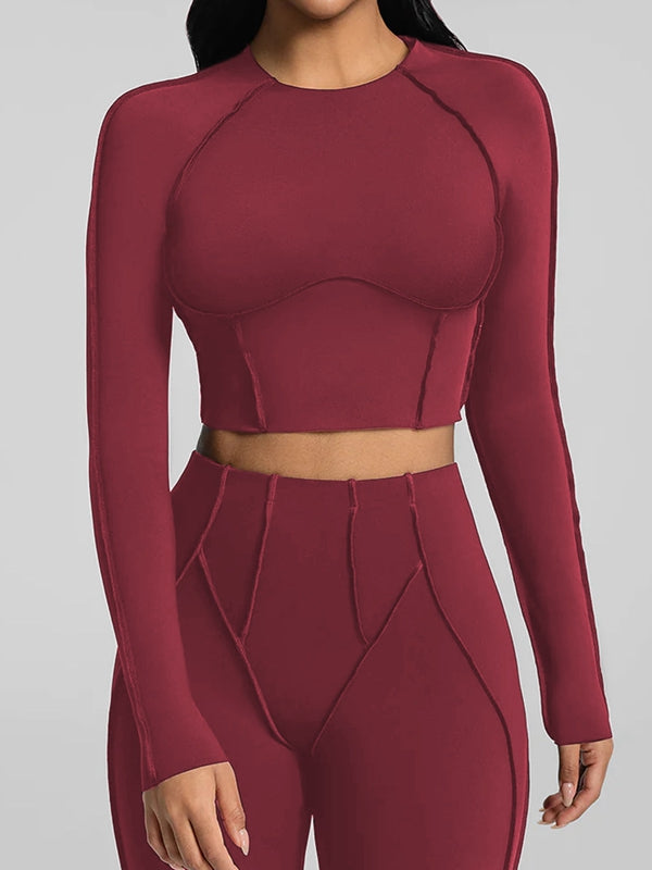 ZASUWA Female Stitch Performance Cropped Flare Tracksuit