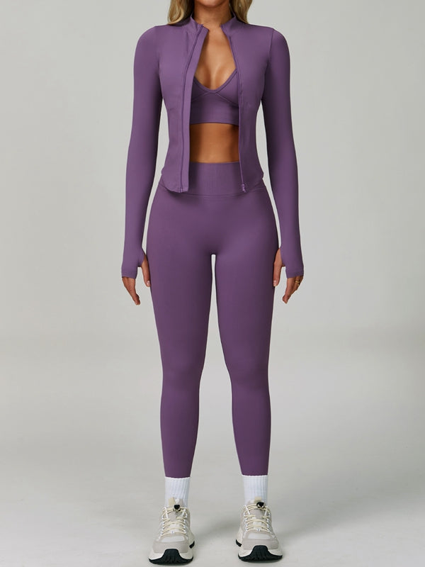 ZASUWA Female Deep V Back Seamless High-rise Short Tracksuit