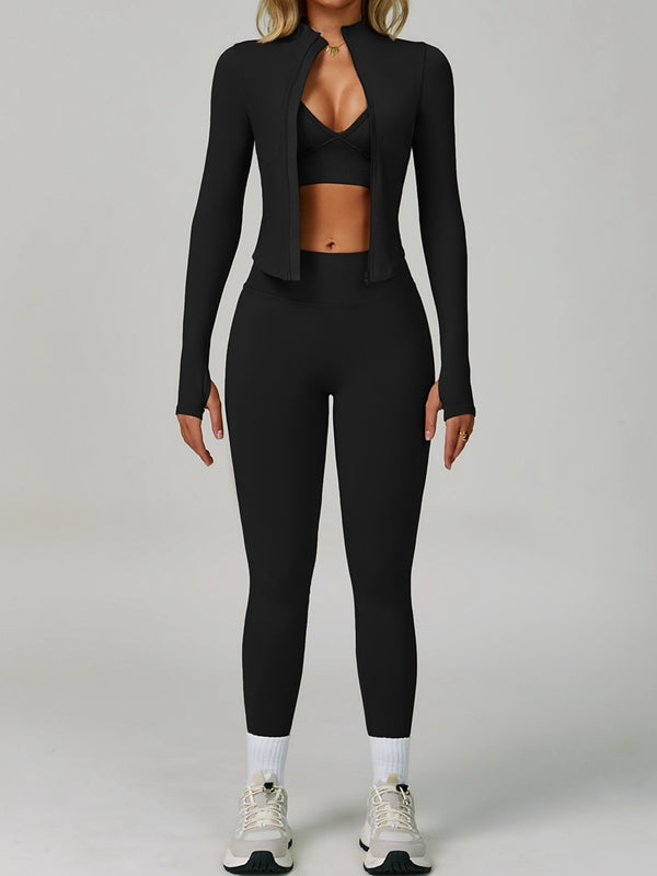 ZASUWA Female Deep V Back Seamless High-rise Short Tracksuit