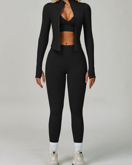 ZASUWA Female Deep V Back Seamless High-rise Leggings