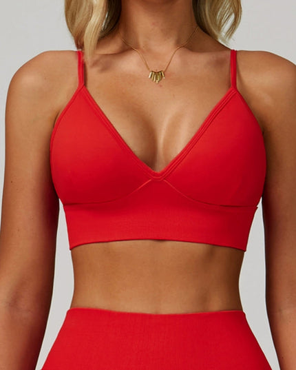 ZASUWA Female Deep V Back Seamless High-rise Short Tracksuit